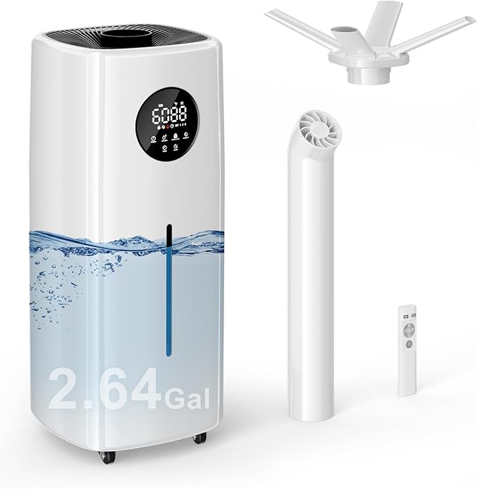 Uthfy 2.64Gal/10L Humidifier for Large Room, Dual 360° Nozzles Ultrasonic by Uthfy