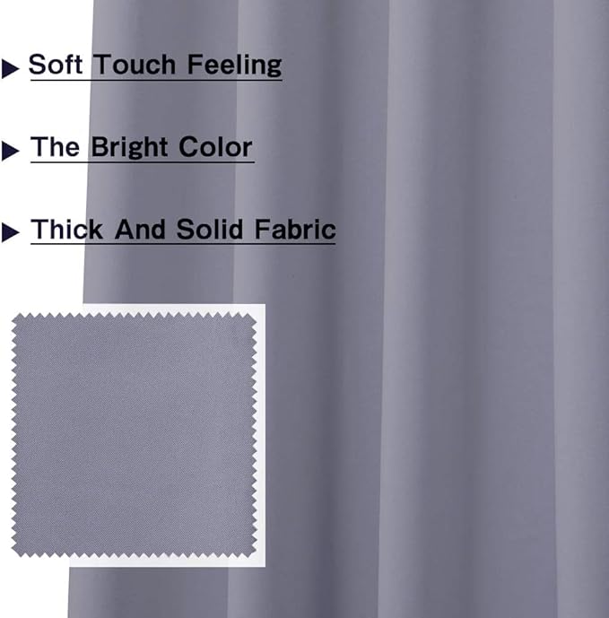 MYSKY HOME Grey Curtains for Boys Room Blackout Curtain for Bedroom Kitchen - Image 3
