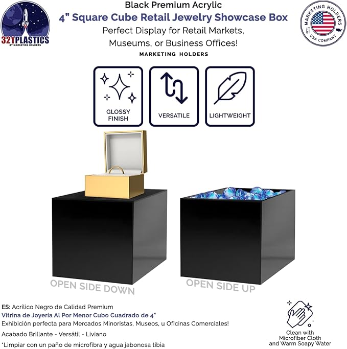 4 Pack 4" Acrylic Display Riser Box - Image 2