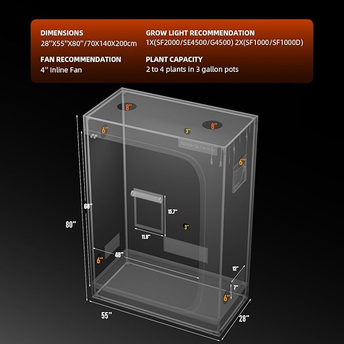 Spider Farmer 4.6x2.3 Grow Tent 2025 New, - Image 8