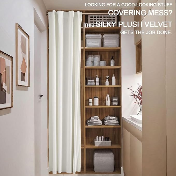 Cream Colored Room Darkening Curtains 80 Inch Length - Image 9