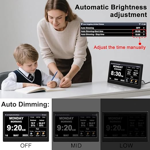 2025 New Digital Clock with Temperature/Humidity & Weather Forecast, Auto Time - Image 5
