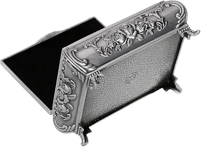 Hipiwe Vintage Metal Jewelry Box Small Trinket Jewelry Storage box - Image 8