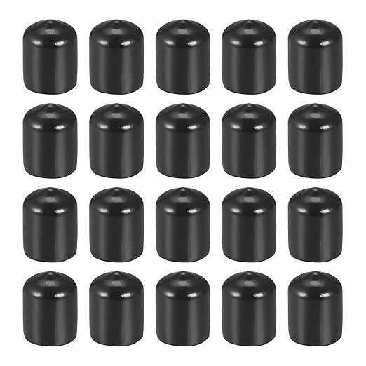 DMiotech 20 Pack 5/8" ID Black Screw Thread Protectors Rubber End Caps Bolt by DMiotech