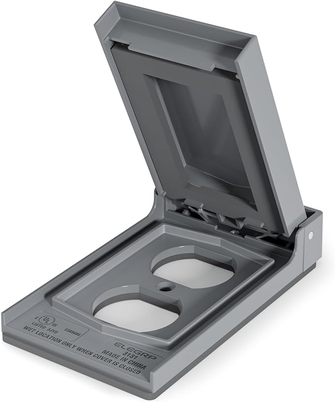 ELEGRP Vertical Outdoor Cover for Duplex Receptacles, Weatherproof Wall Plate by ELEGRP%7CELEGROUP