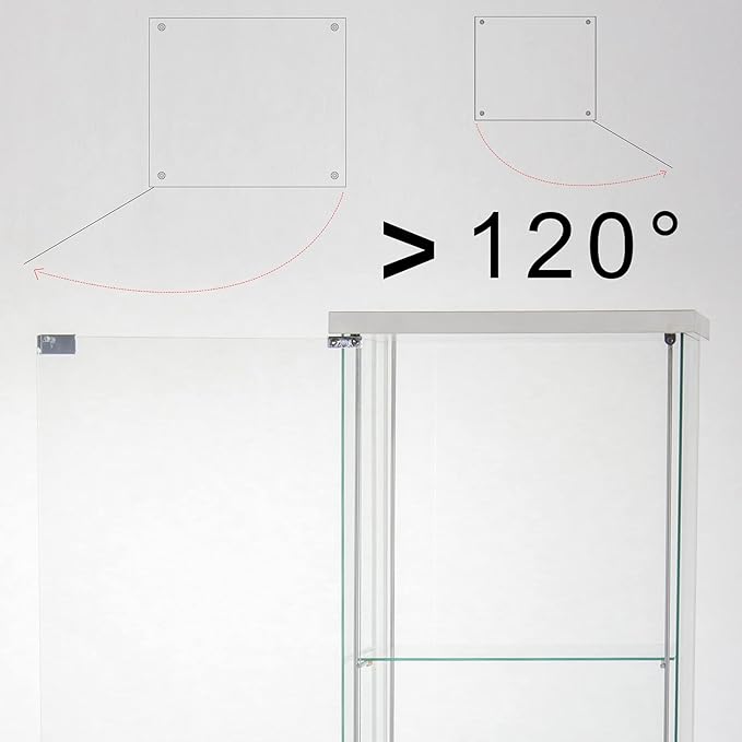 Yoluckea 4 Shelves Glass Display Cabinet - Image 5