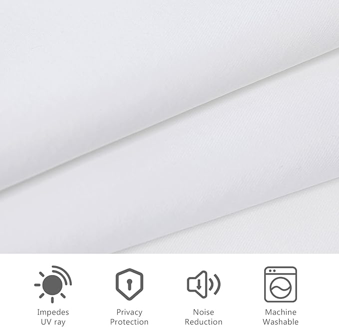 MYSKY HOME White Curtains for Bedroom, Grommet Room Darkening Curtains for - Image 7