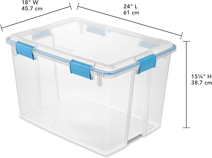 80 Quart Gasket Box, Weather-Resistant Large Clear Storage Bin - Image 4