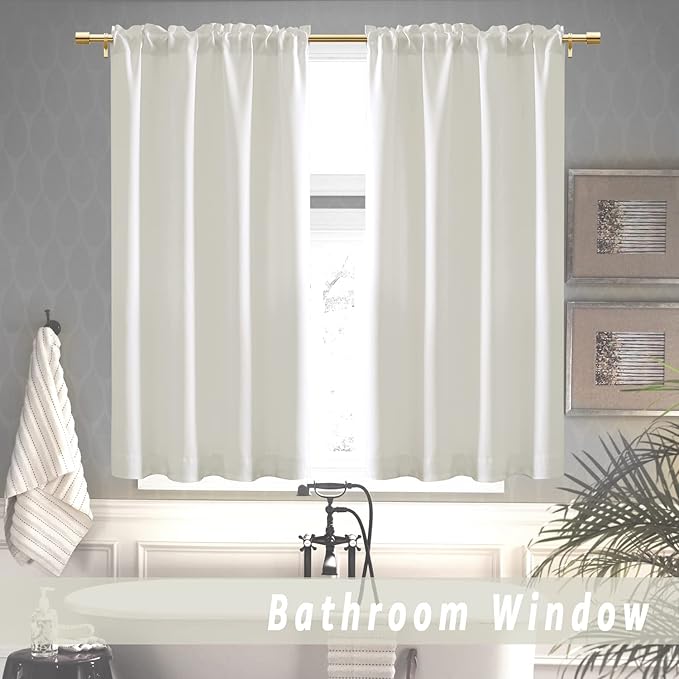 42 Inch Length Short Curtains, Cream Colored Blackout Curtains - Image 6