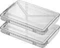 2 Pack Clear Plastic File Boxes w/Latching Lids, Stackable A4 Storage by RHONZHAO