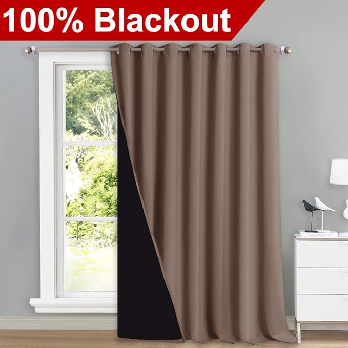 NICETOWN Noise Reducing Room Divider Curtains, Thermal Insulated 100% Blackout - Image 2