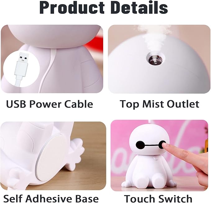 INVODA Humidifiers Portable Small Cool Mist Humidifiers Mini USB Personal - Image 3