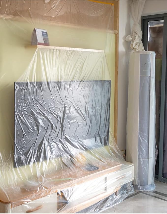 Plastic Poly Sheeting 13 ft X 66 ft Carpet Protection Film Floor and Surface - Image 7