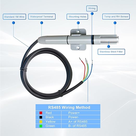 Tzone RS485 Temperature Sensor Modbus RTU Temperature and Humidity Transmitter - Image 5