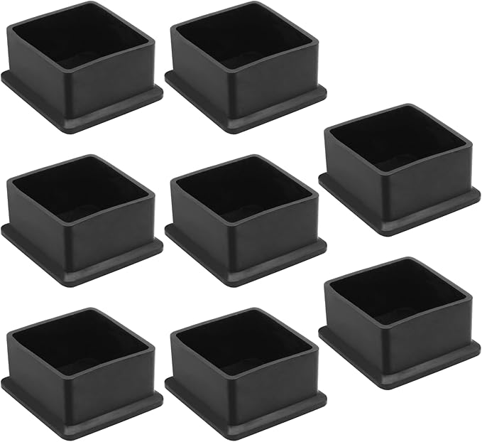 8 Pcs Square PVC Furniture Leg Caps, Vinyl Flexible Chair Leg Floor Protectors by Bonsicoky