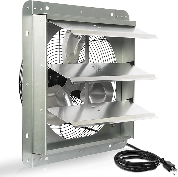 KEN BROWN 14 Inch Shutter Exhaust Fan, Gable Vent Fan, Wall Mount Ventilation by KENBROWN