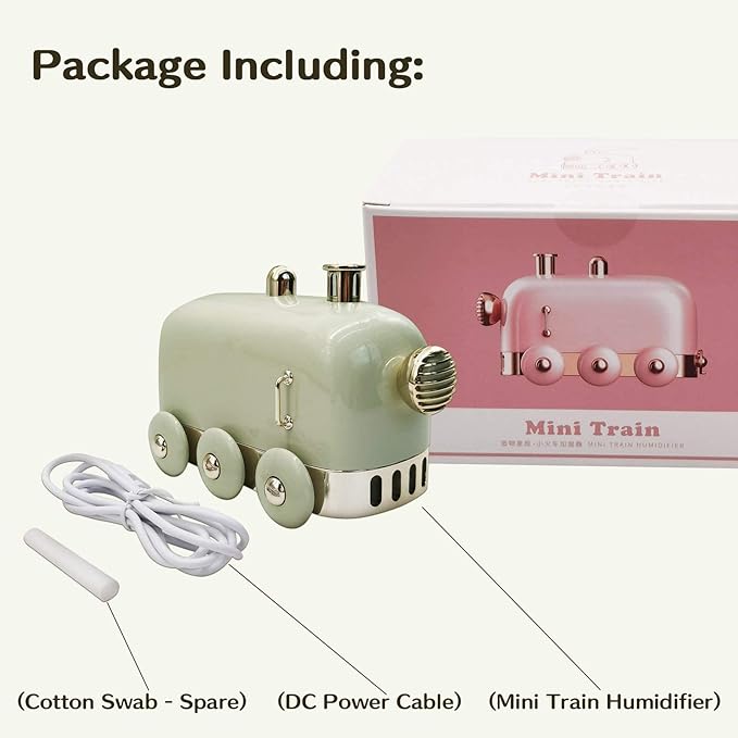 Portable Mini Humidifier, 300ml Cute Train Small Humidifier, Cool Mist Diffuser - Image 5