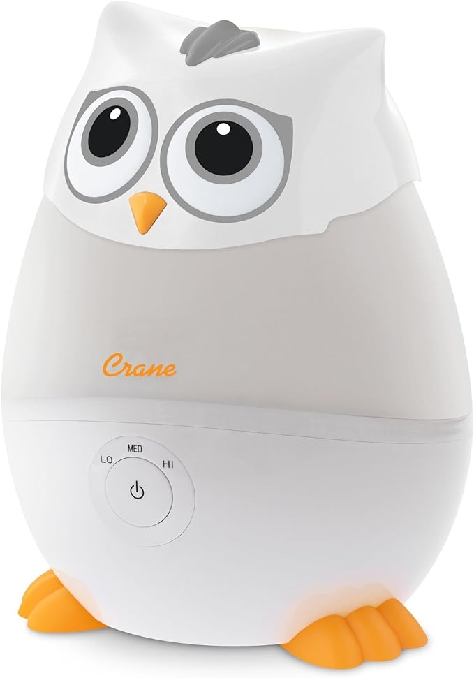 Crane Baby Mini Adorable Snow Owl Baby Humidifier, 0.5 Gal Cool Mist Humidifiers by CraneBaby