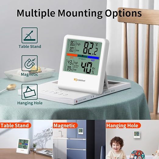 Digital Thermometer Hygrometer, Indoor Wall Thermometer Humidity Indoor - Image 4