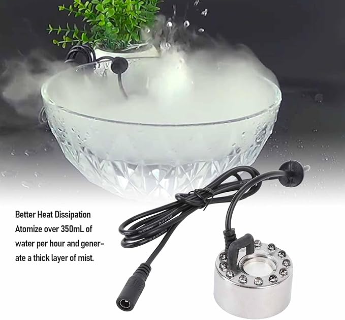 Mist Maker, LED Color Changing Fog Atomizer Humidifier, Mini Pond Fog Machine - Image 2