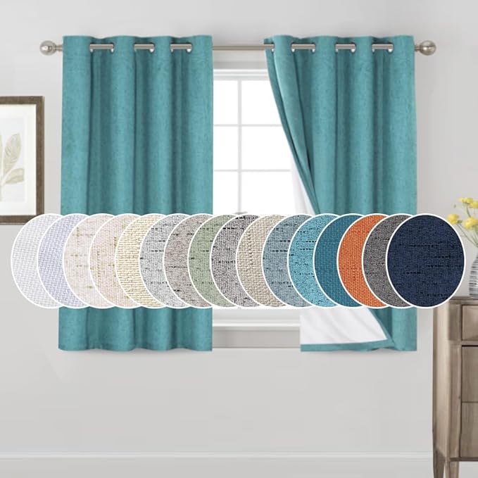 PrinceDeco Primitive Textured Linen 100% Blackout Curtains by PrinceDeco