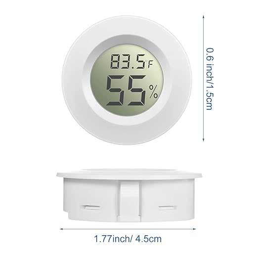 Weewooday 8 Pcs Mini Hygrometer Thermometer Round Digital Humidity Gauge - Image 2
