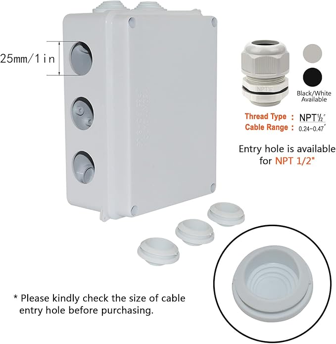 LeMotech ABS Plastic Dustproof Waterproof IP65 Junction Box Universal - Image 5