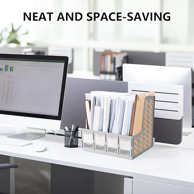 SAYEEC Magazine File Holder, Plastic Desktop File Folder Organizer - Image 7