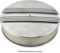 14 x 3 Inch Round Polished Air Cleaner Kit Half Finned Drop Base Compatible by TBAPFS