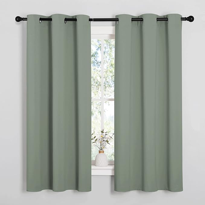 NICETOWN Greyish Green Nursery Essential Thermal Insulated Solid Grommet Top by NICETOWN