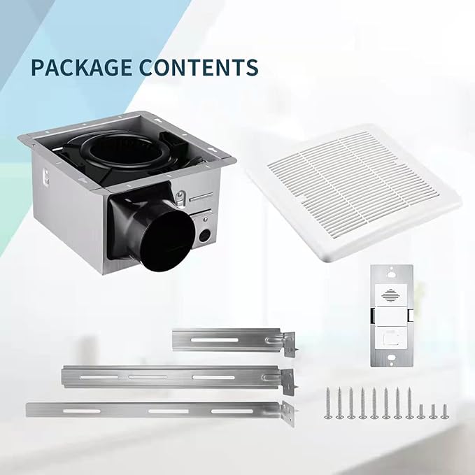 Tech Drive Super Quiet 110 CFM, 1.5 Sone Bathroom Ventilation and Exhaust Fan - Image 8