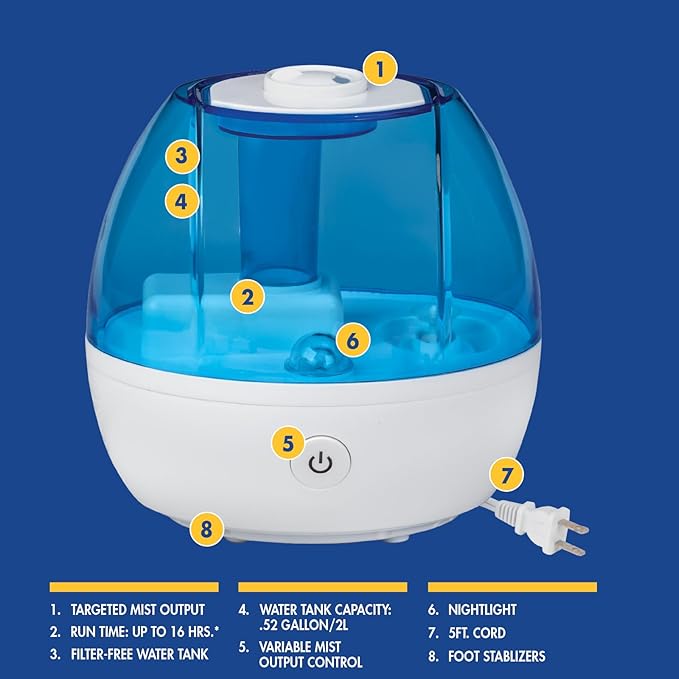 Thera|Care Cool Mist Ultrasonic Humidifier | - Image 6