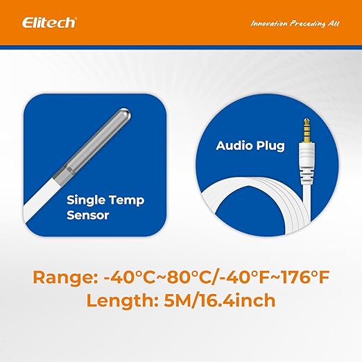 Elitech Temperature Probe for RCW-360Pro, -40°F to 176°F, 16.4ft Cable - Image 3