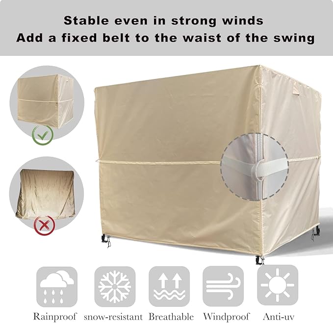Outdoor 3 Triple Seater Hammock Swing Cover - Image 4
