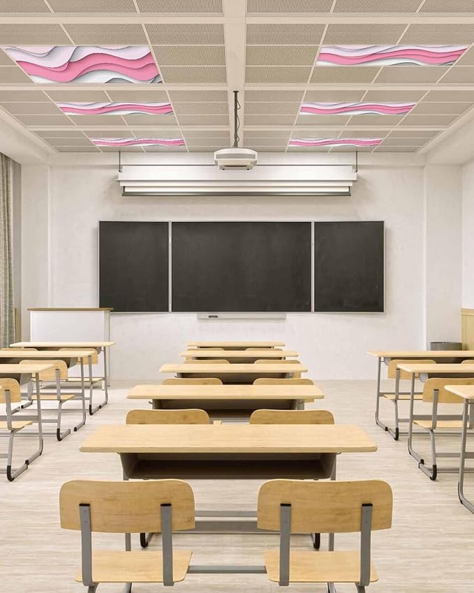 Yukro 3 Pack Pink Ombre Fluorescent Light Covers Pink Gray Gradient Abstract - Image 4