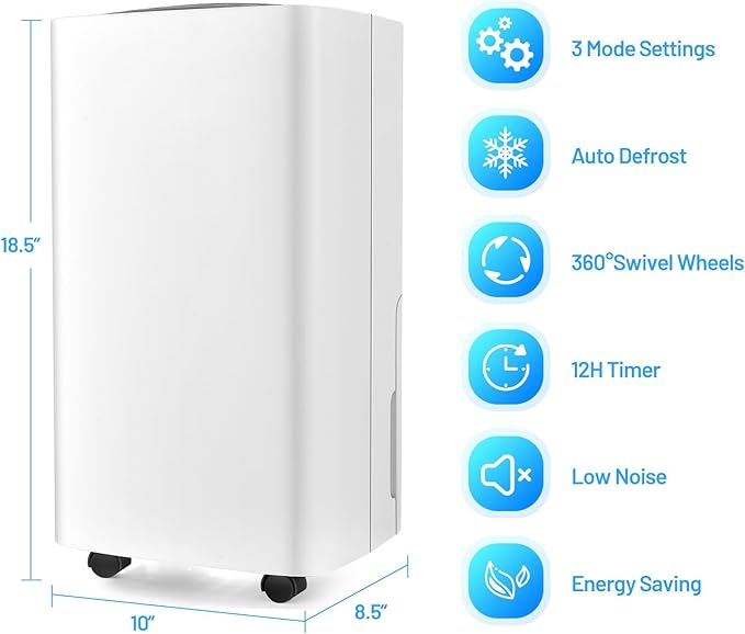 ARLIME 30 Pints Dehumidifier, 1500 Sq. Ft Efficient Home Dehumidifier, 0.5 - Image 7