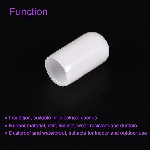 DMiotech 100 Pack 7.5mm ID White Screw Thread Protectors Rubber End Caps Bolt - Image 5