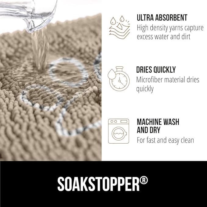GORILLA GRIP SOAKSTOPPER Dog Door Mat, 30x20 Machine Washable Rug Absorbent - Image 5