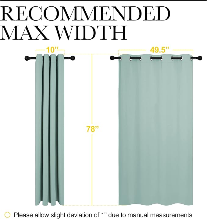 NICETOWN Aqua Blue Blackout Curtains 78" Long - Image 7