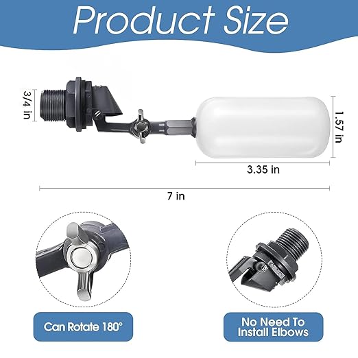 meekoo Float Ball Valve, 1.57 Inch Male Automatic Fill Feed Humidifier Tank - Image 2
