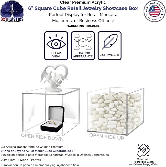 4 Pack Acrylic Cube Clear 6" Flower Vase Decorative Centerpiece Box - Image 3