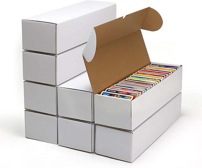 Bulk 400 Capacity Card Toploaders Storage Box, in Total 25 Pack Brown White - Image 2