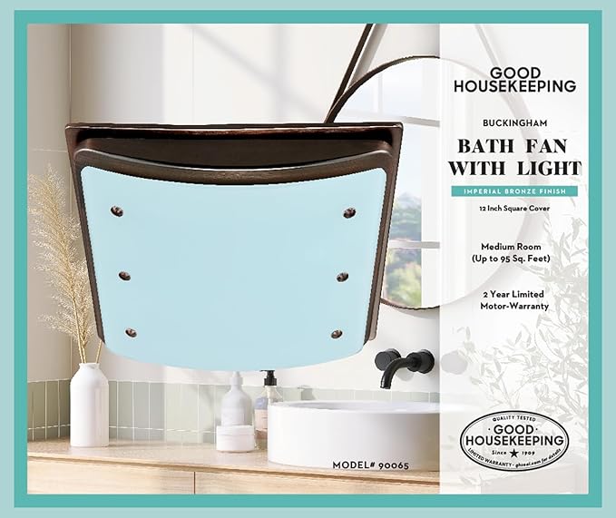 Good Housekeeping 90065 Buckingham Decorative Bathroom Ventilation Exhaust Fan - Image 2