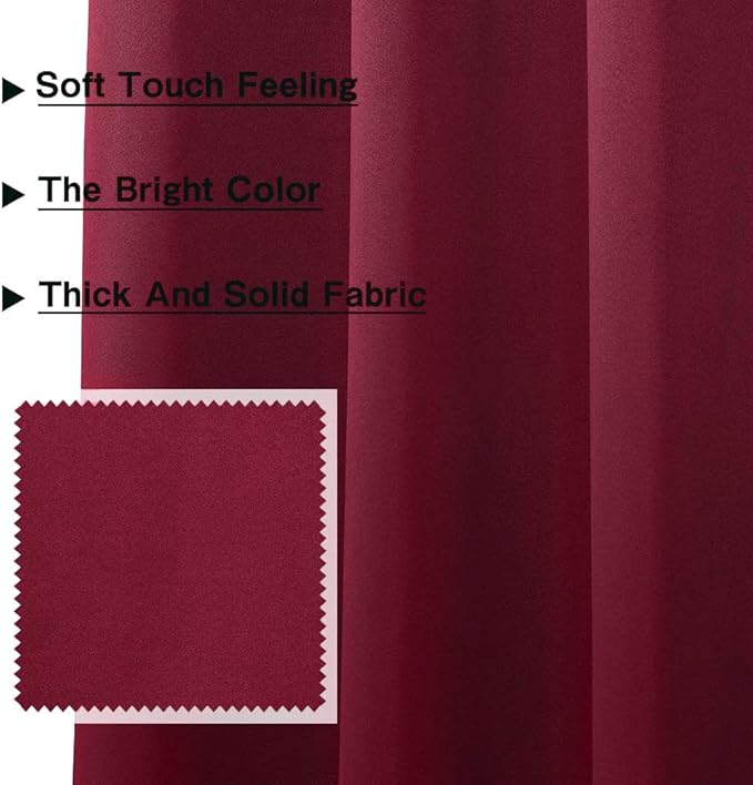 MYSKY HOME Blackout Curtain for Bedroom, Short Curtains for Kitchen Grommet - Image 3
