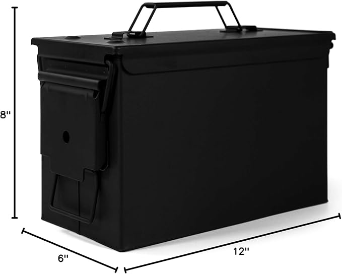 GUGULUZA Metal Ammo Can 30/50 Cal, Lockable Bullet Storage Case, Waterproof & - Image 8