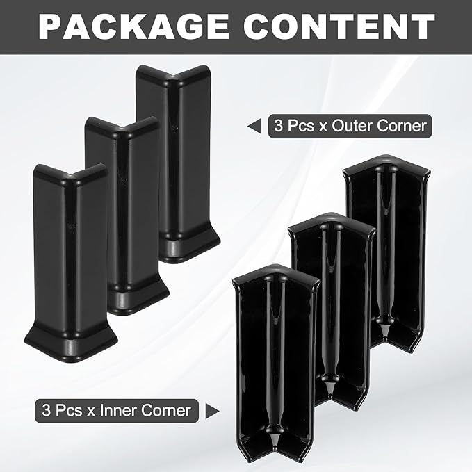 uxcell Self Adhesive Baseboard Corner Blocks, 4.07 Inch Wall Edge Corner - Image 3