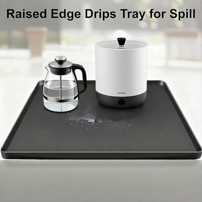 Silicone Drip Mat for Humidifiers, 23.6x15.8 Raised Edge Drips Tray Compatible - Image 4
