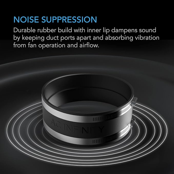 AC Infinity Noise Reduction Clamp 6-Inch, Duct Coupler - Image 4