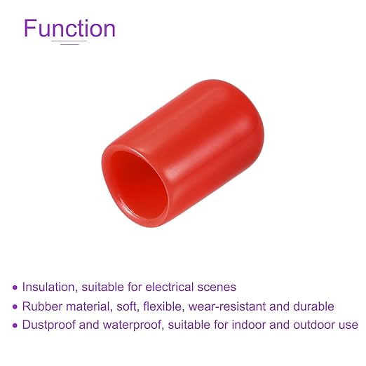 DMiotech 20 Pack 5/16" ID Red Screw Thread Protectors Rubber End Caps Bolt - Image 5
