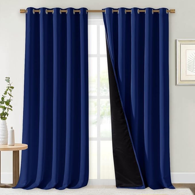 NICETOWN Full Shading Curtains for Windows, Royal Blue, 70 inches W x 95 inches by NICETOWN
